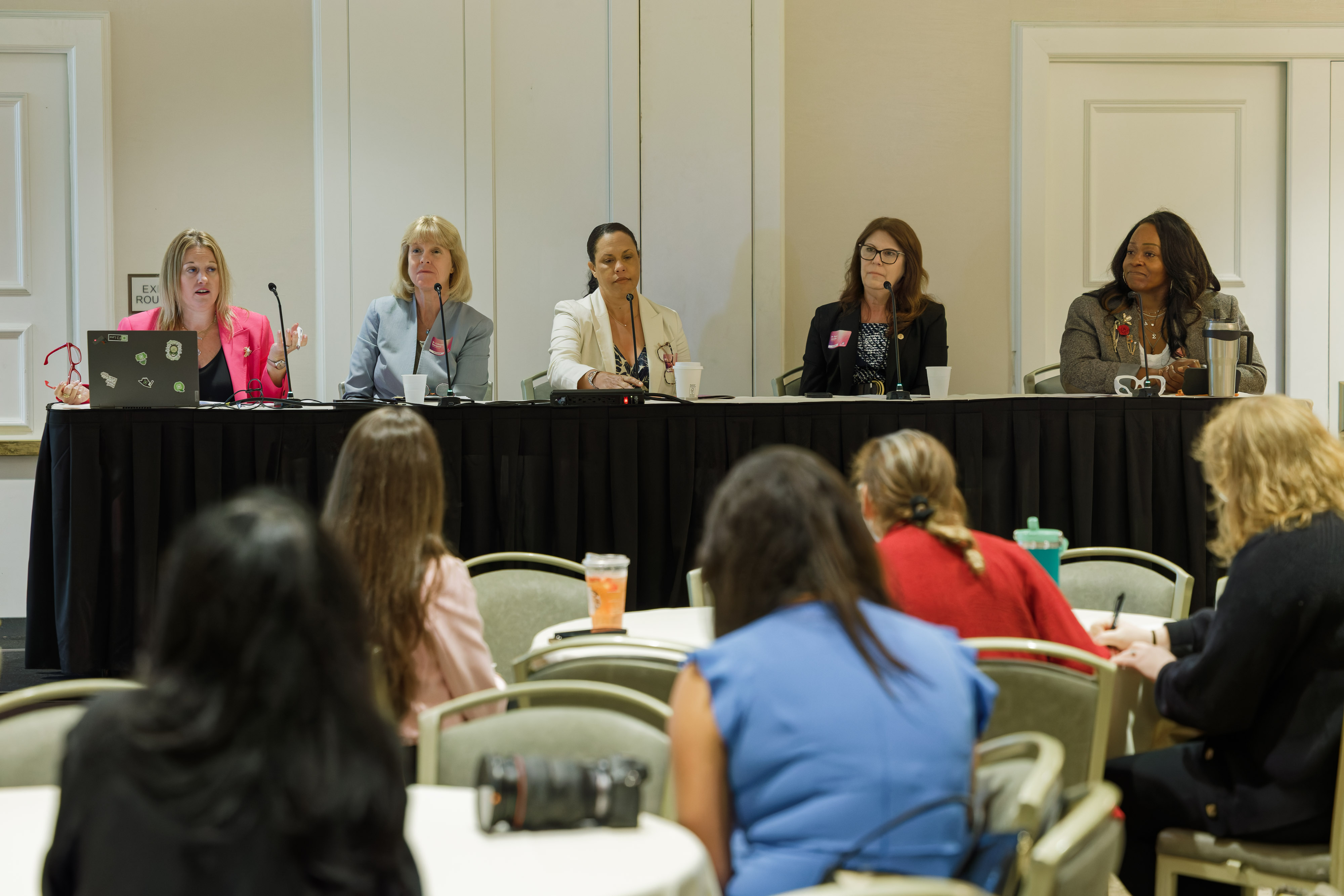 Panel of LA County women leaders presenting 