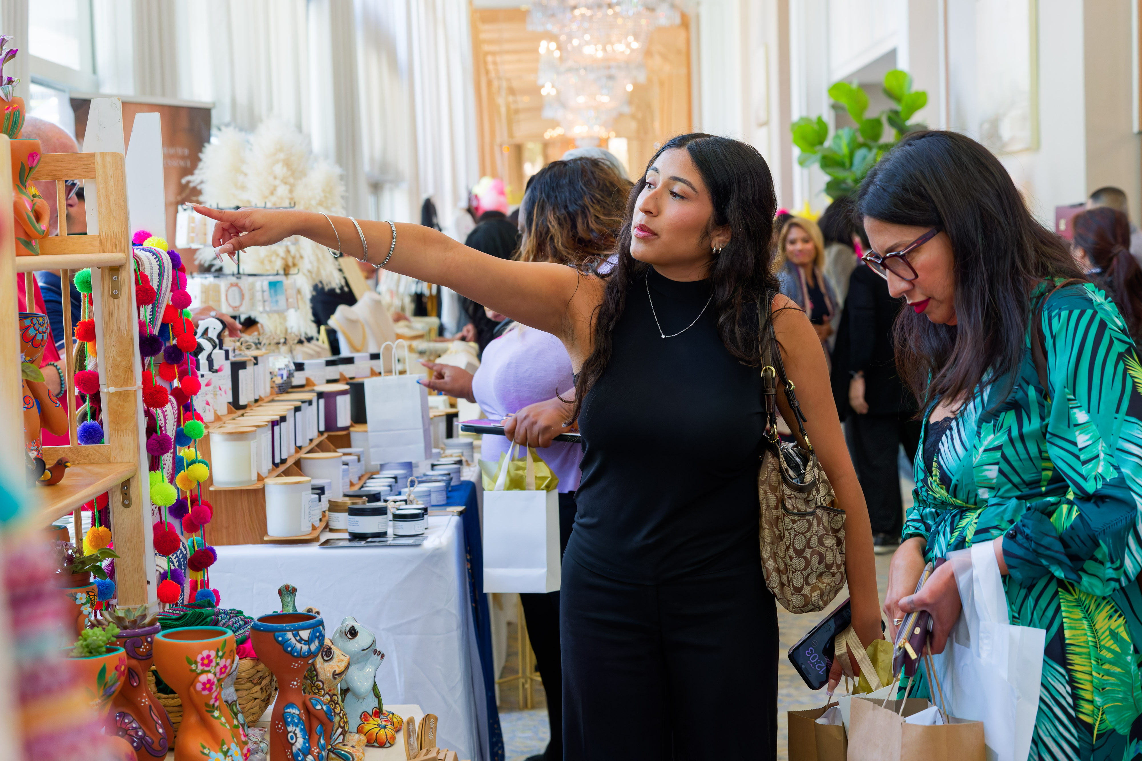 The Women's Conference marketplace showing different goods and products 